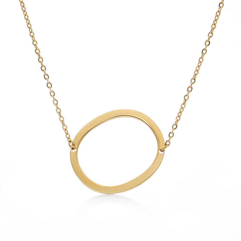 Fabulous Rose Gold Plated Stainless Steel Initial Letter Pendant Necklace - melvincucci