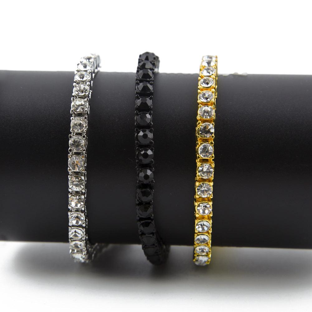 Tin Alloy Gold Color Iced Bracelet Men's Hip Hop Chain Street Rock Jewelry - melvincucci
