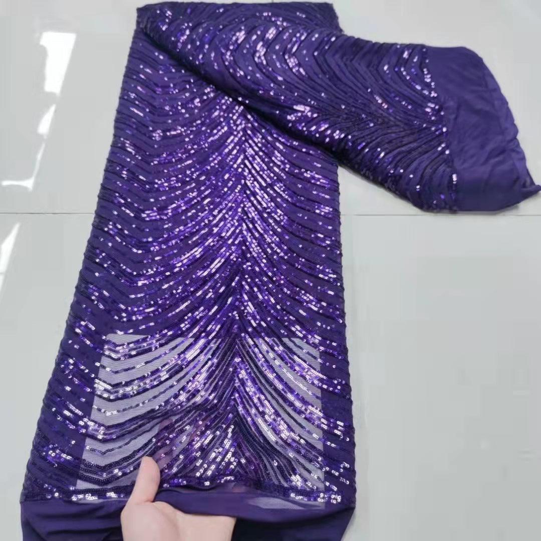 Full Sequin Lace Fashion Wedding Dress Mesh Fabric - melvincucci