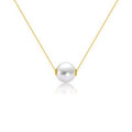 18K Gold Round Pearl Necklace Clavicle Chain - melvincucci