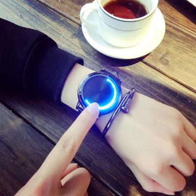 Creative concept, personality, tide brand, intelligent circular true belt, simple waterproof LED watch tide men and women lovers table - melvincucci