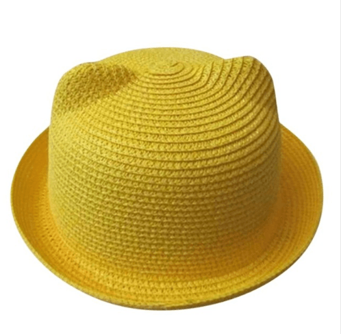 Summer hat Korean cute cat ears straw hat sun hat sun hat - melvincucci