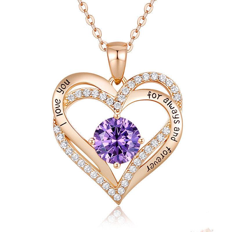 Female 925 Silver Twelve Birthstone Pendant Necklace - melvincucci