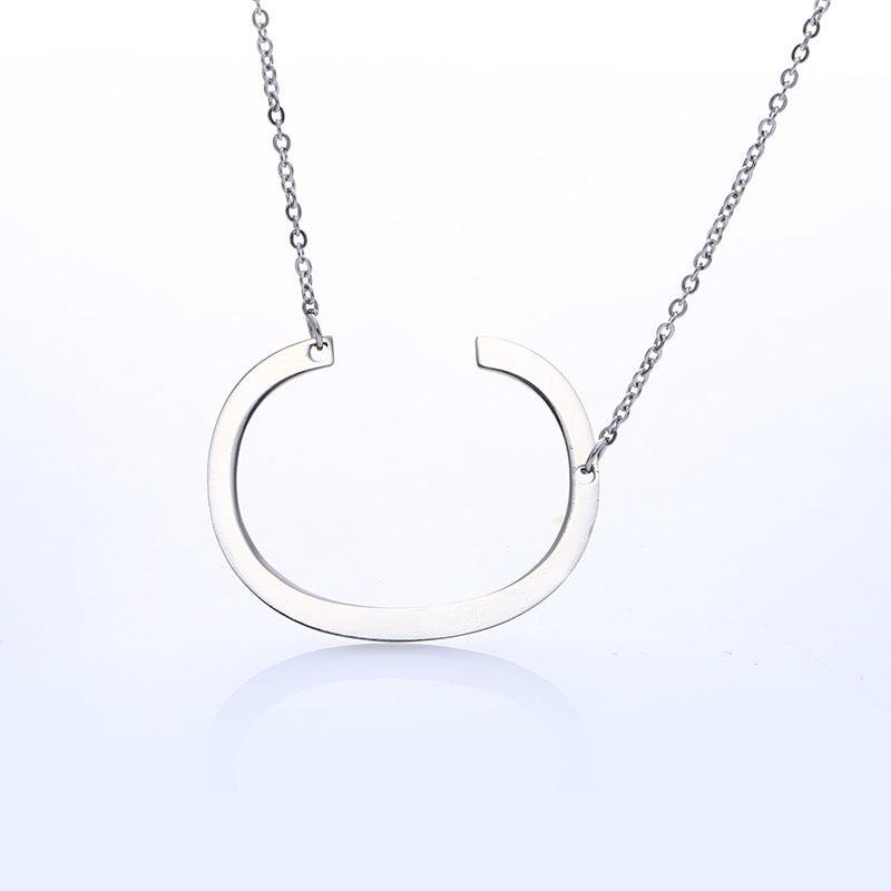 Fabulous Rose Gold Plated Stainless Steel Initial Letter Pendant Necklace - melvincucci