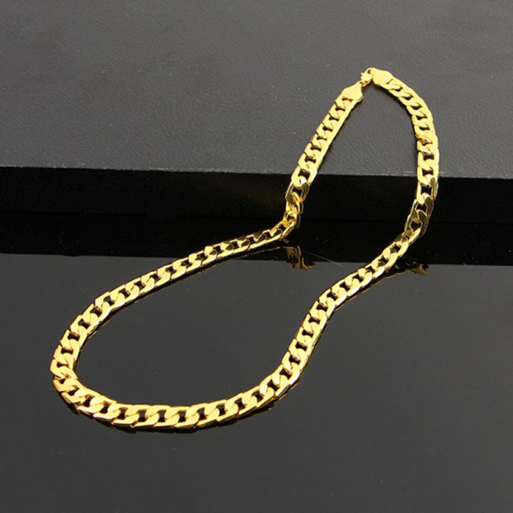 European and American hot selling men's flat side NK necklaces have a large chain of personality and fast selling of cross border E-commerce - melvincucci