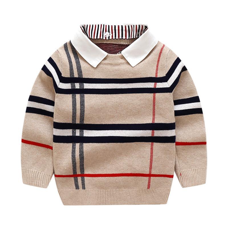 Boys plaid jacquard sweater - melvincucci