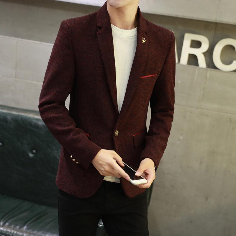 Fashion Slim Plaid Suit Men's Jacket - melvincucci