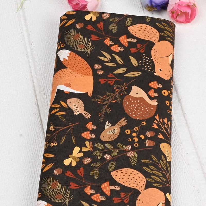 Muslin Bunny Squirrel Print Fabric Cotton Fabric - melvincucci