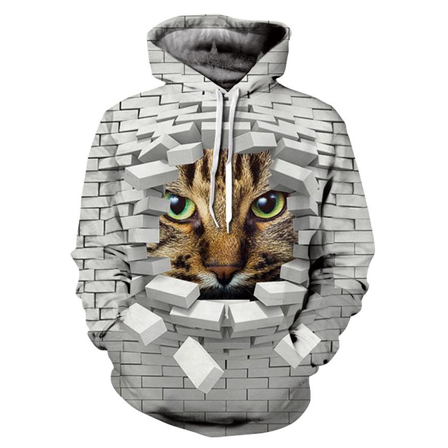 3D Digital Printing Hooded Sweatshirt Fashion Pullover Sweatshirt Sweatshirt - melvincucci