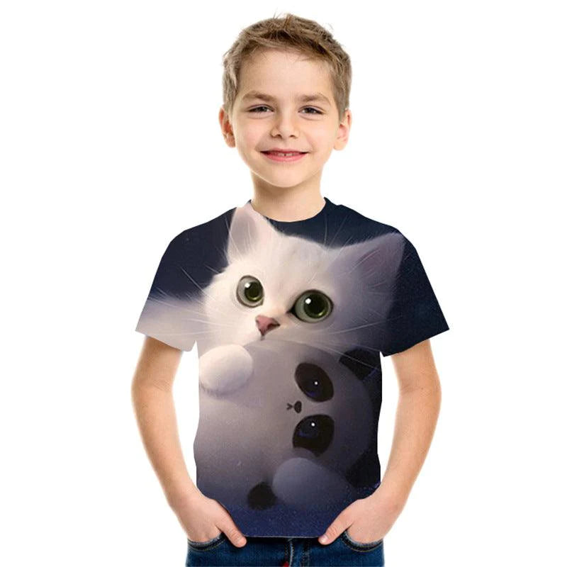 3D Digital Printing Short Sleeve Fashion Kids T-shirt Top - melvincucci