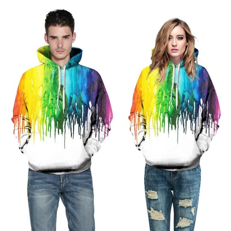 3D Hoodies Men Splatter Colorful Paint Stains 3D Print Sweatshirt Streetwear Pullovers - melvincucci