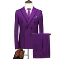 Male Host Two-piece Large Size Solid Color Suit - melvincucci