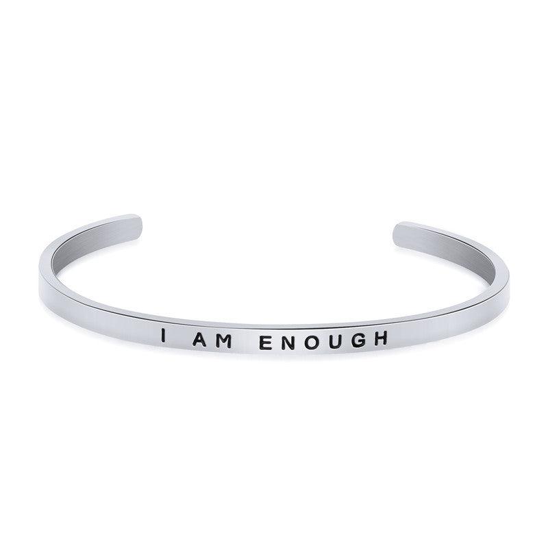 Fashion Letter I AM ENOUGH 4MM Bracelet C Shape - melvincucci