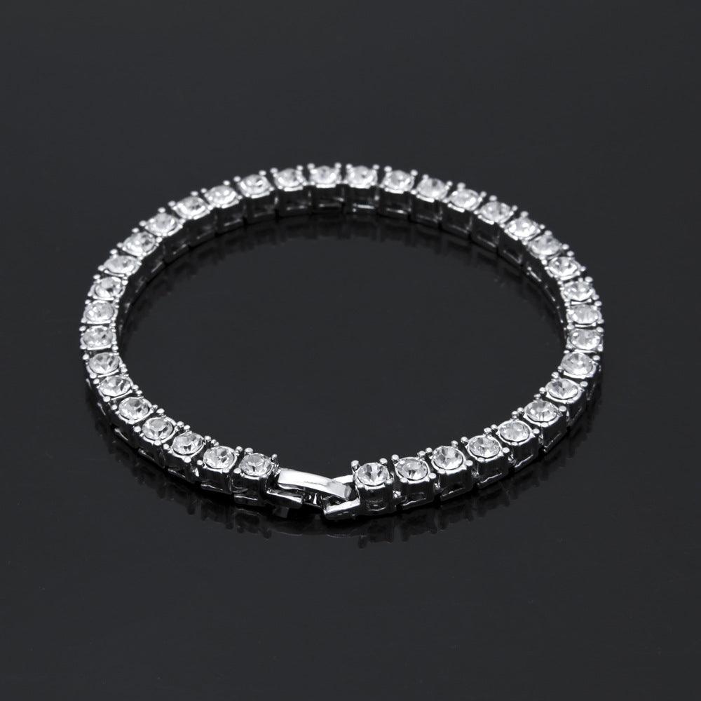 Tin Alloy Gold Color Iced Bracelet Men's Hip Hop Chain Street Rock Jewelry - melvincucci