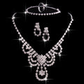 Foreign trade explosion, jewelry, bridal suit, crystal necklace, earrings, rings, suits, four sets of sets of jewelry wholesale - melvincucci