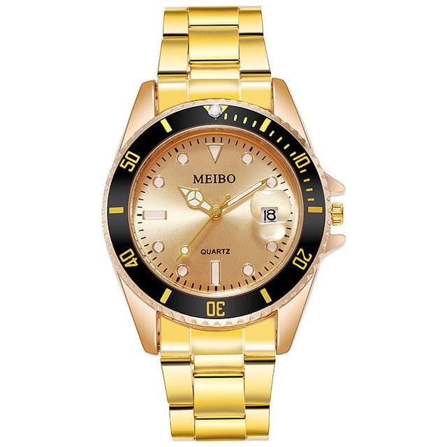 Classic Business Fashion Alloy Single Calendar Quartz Watch - melvincucci