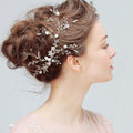 YJ612 bride hair headdress flower crystal beads handmade headwear hairpin wedding wedding accessories accessories side clamp - melvincucci
