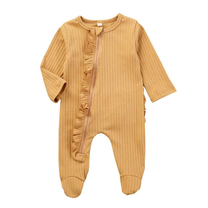 Baby Rompers  Autumn Winter Boys Girls Long Sleeve Jumpsuit Romper Toddler Baby Solid Clothes Bebes Romper - melvincucci