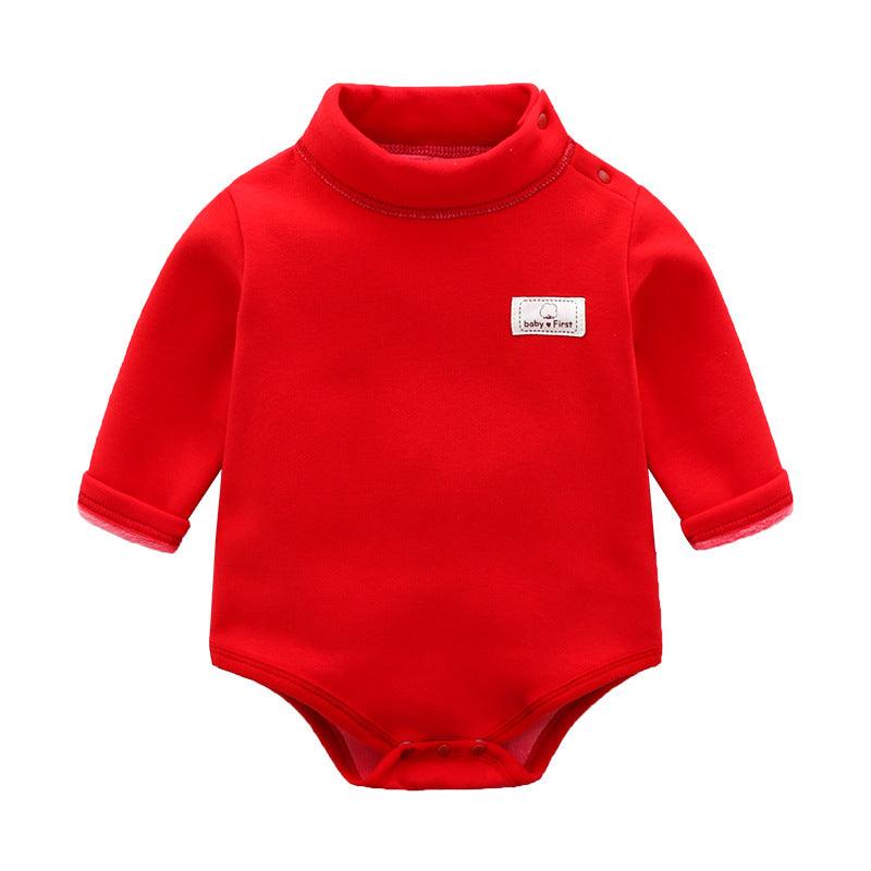Baby Plus Velvet Warm Triangle Romper Crawl - melvincucci