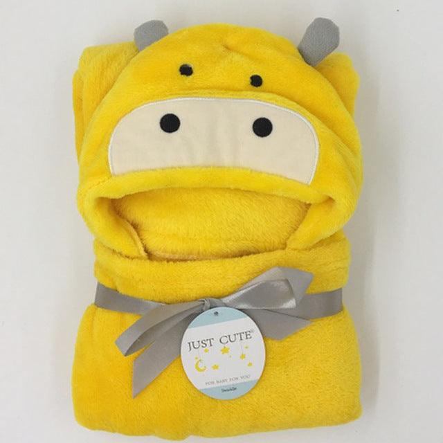 Baby fleece bath towel hooded towels bathrobe - melvincucci