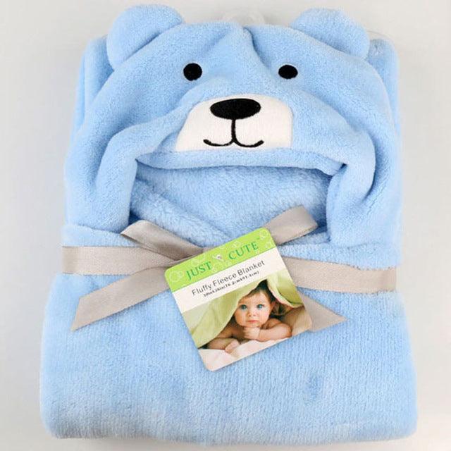 Baby fleece bath towel hooded towels bathrobe - melvincucci
