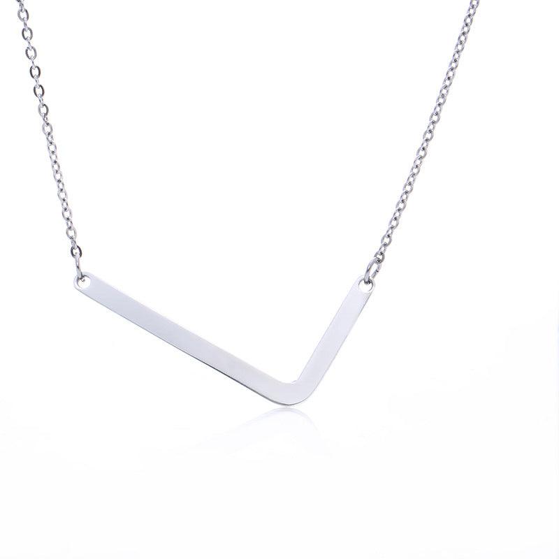 Fabulous Rose Gold Plated Stainless Steel Initial Letter Pendant Necklace - melvincucci