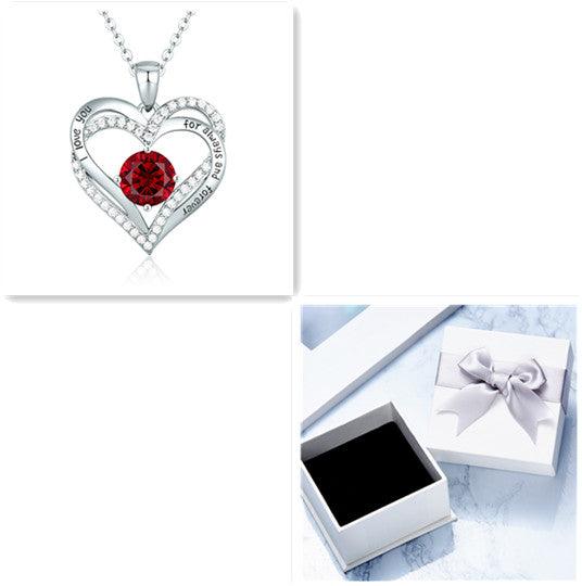 Female 925 Silver Twelve Birthstone Pendant Necklace - melvincucci
