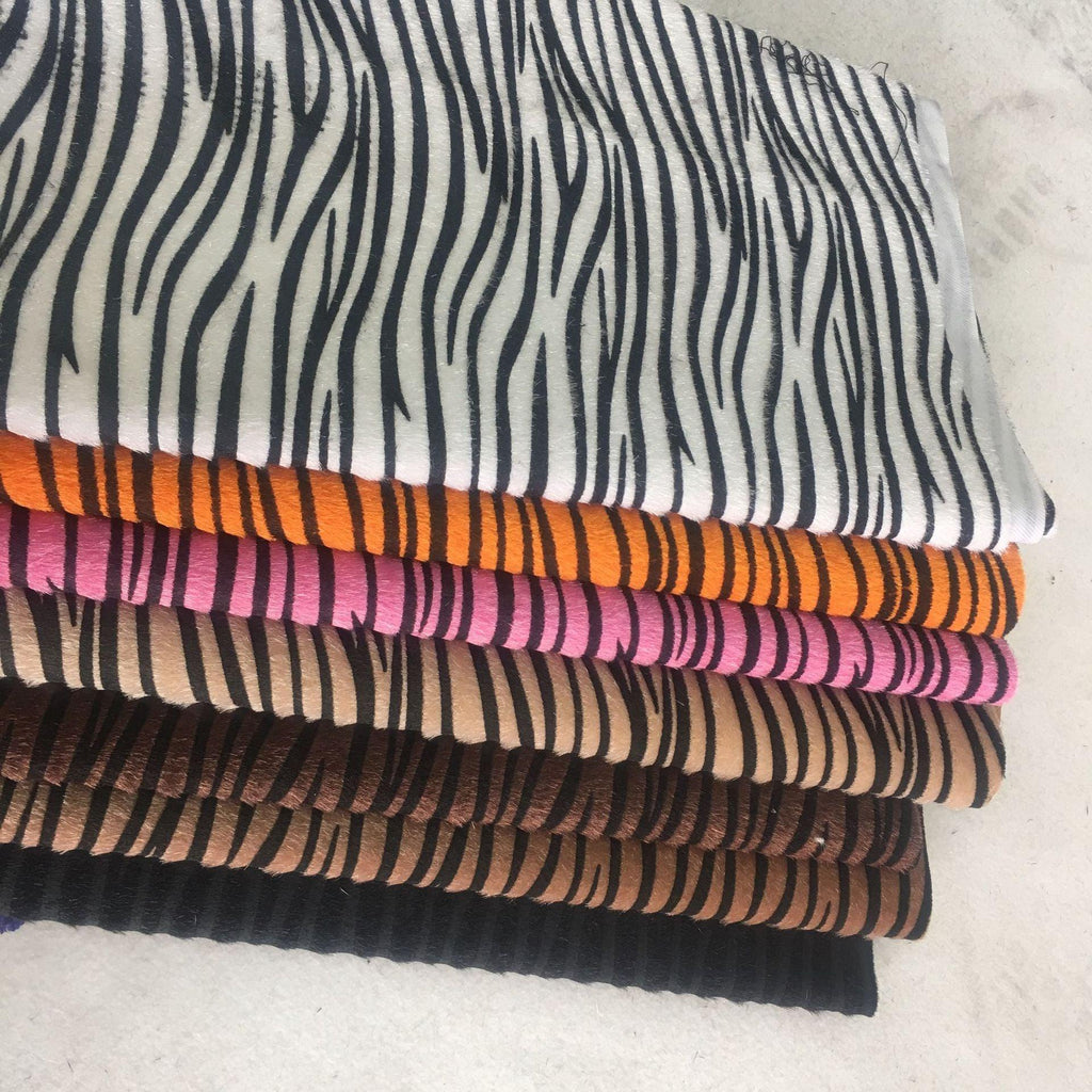 Faux Horsehair Zebra Leather Printed Fabric - melvincucci