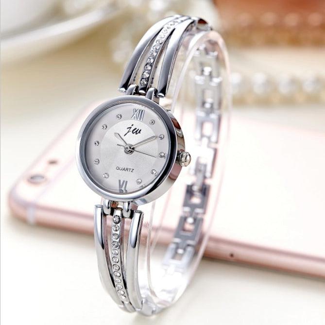 Round Watch Women's Rhinestone Steel Band Fashion Watch - melvincucci