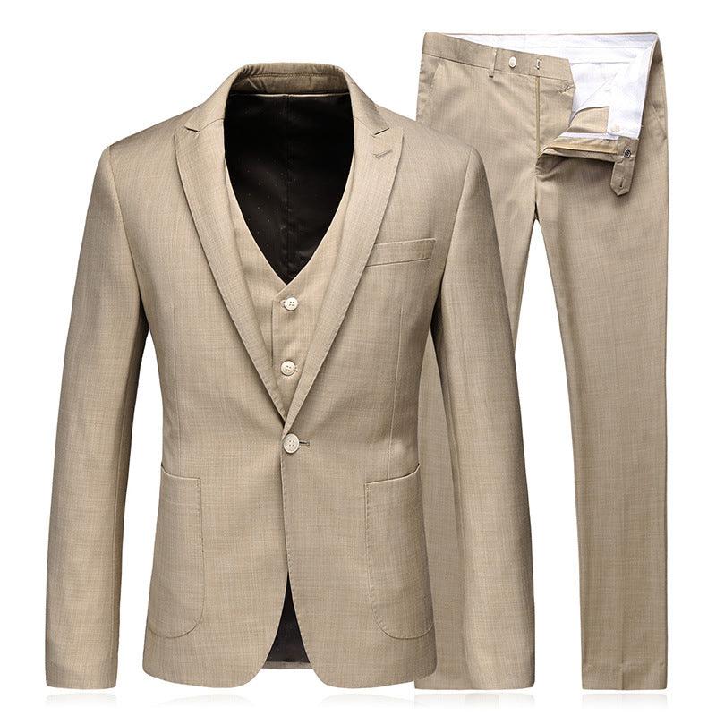 Foreign Trade Men's Suit Men's Three Piece Suit Groom Wedding Dress Thin Business Leisure Slim Fit Suit Trendy - melvincucci