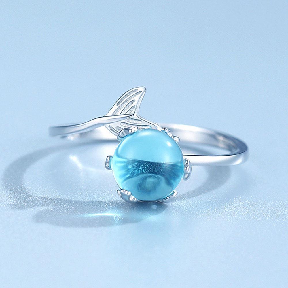 Adjustable Ring For Women Wedding Engagement Silver Plated Finger Ring Jewelry Stylish Personality Design Mermaid - melvincucci