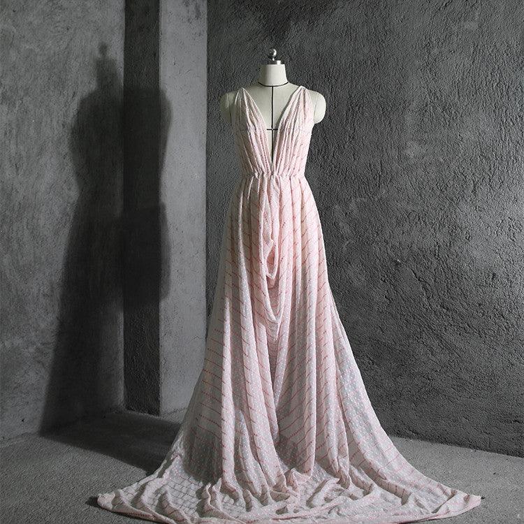 Hanfu Embroidery Flower High-end Chiffon Fabric Dress Clothing - melvincucci