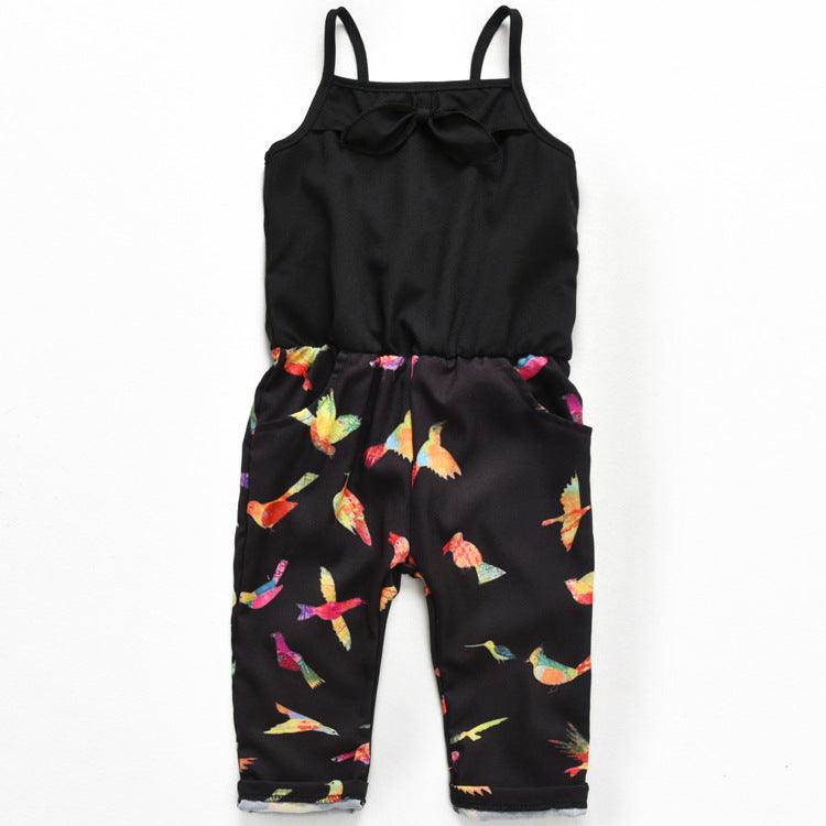 Girls' Black Printed Jumpsuit - melvincucci
