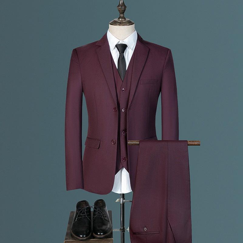 Men's Three Piece Korean Style Slim Casual Suit - melvincucci