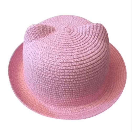 Summer hat Korean cute cat ears straw hat sun hat sun hat - melvincucci