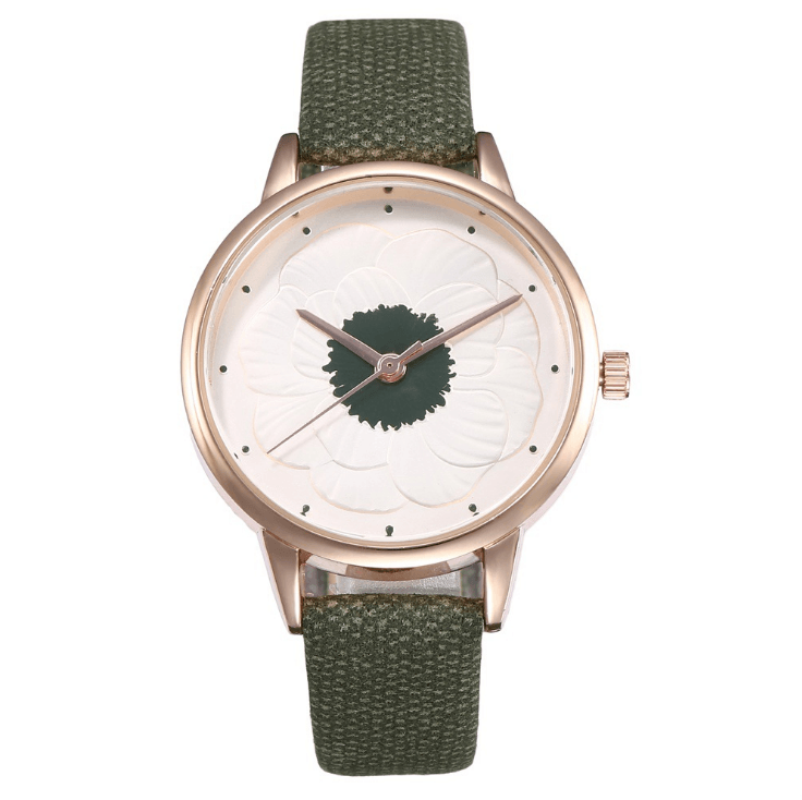 3D flower dial fashion simple quartz watch - melvincucci
