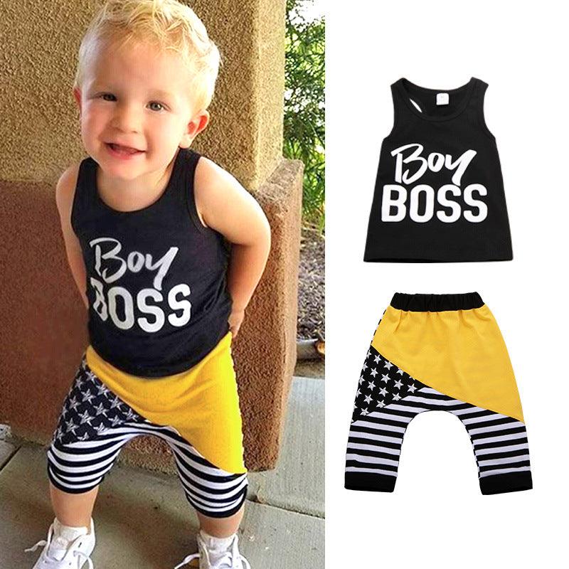 Children's Black Top And Shorts Two-piece Suit - melvincucci