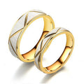 Titanium steel couple ring 24K gold stainless steel ring - melvincucci