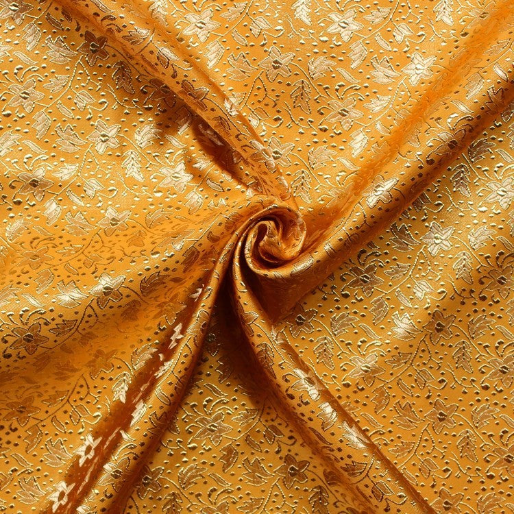 Green Gold Thread Pentagram Jacquard Fabric