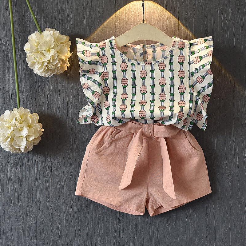 Pineapple Flying Sleeve Shorts Set - melvincucci