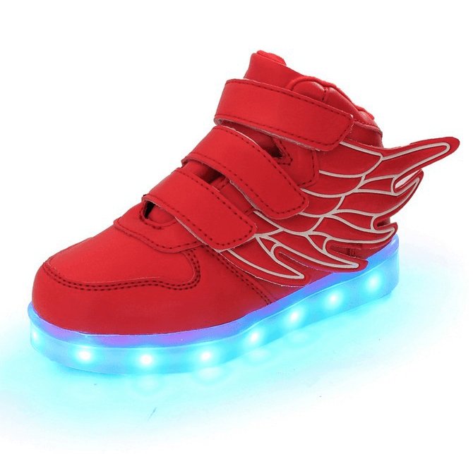Children's shoes led light shoes children's wings light shoes usb charging colorful luminous shoes casual light shoes - melvincucci