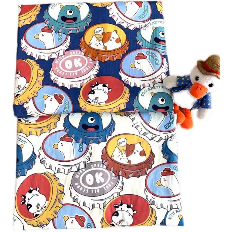 Large Cartoon Bottle Cotton Twill Print Fabric - melvincucci