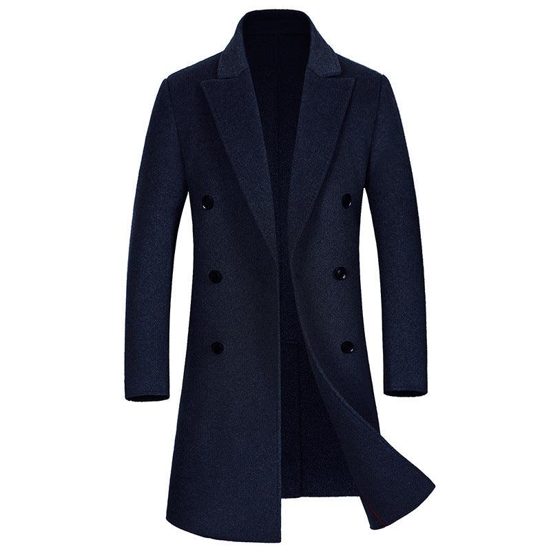 Double-breasted long double-sided woolen coat - melvincucci