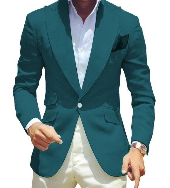 Men's Pure Color Suit Jacket Simple Temperament - melvincucci