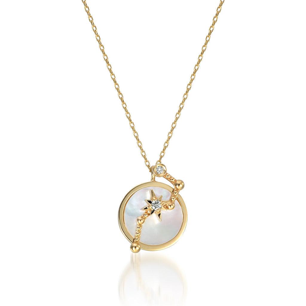 Christmas Big Dipper Orion Natural White Shell Necklace - melvincucci