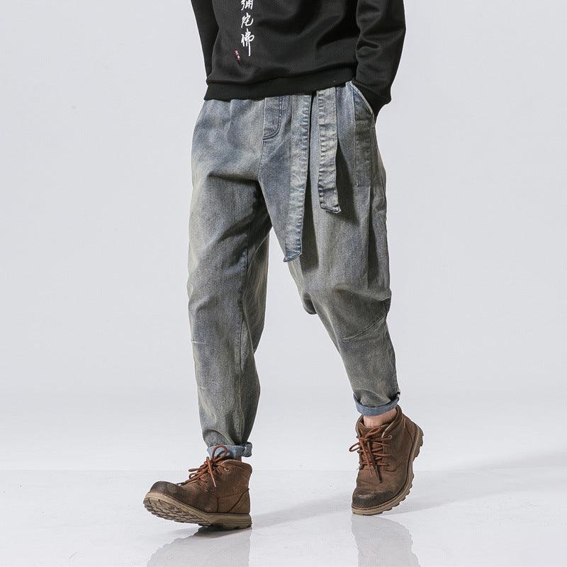 Retro Loose Denim Trousers Fashion Plus Size Men - melvincucci