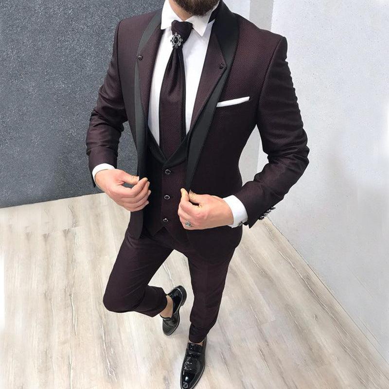 Men's Three Piece Groomsmen Clothing Suit - melvincucci