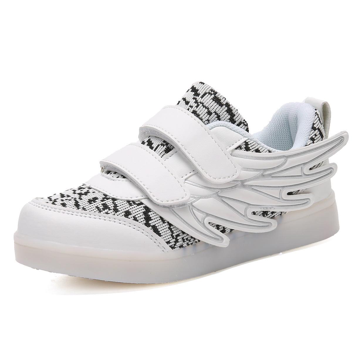Children's shoes led light shoes children's wings light shoes usb charging colorful luminous shoes casual light shoes - melvincucci