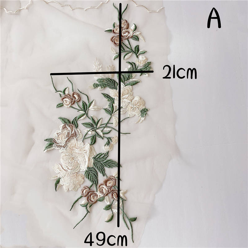 Dress Evening Dress Accessories Lace Fabric Multicolor Computer Embroidered Children's Clothing Decoration
