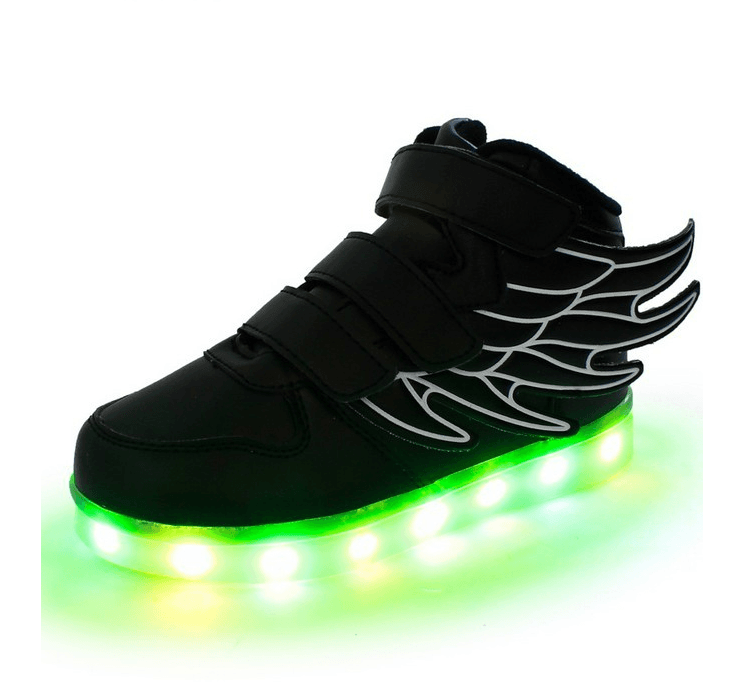 Children's shoes led light shoes children's wings light shoes usb charging colorful luminous shoes casual light shoes - melvincucci